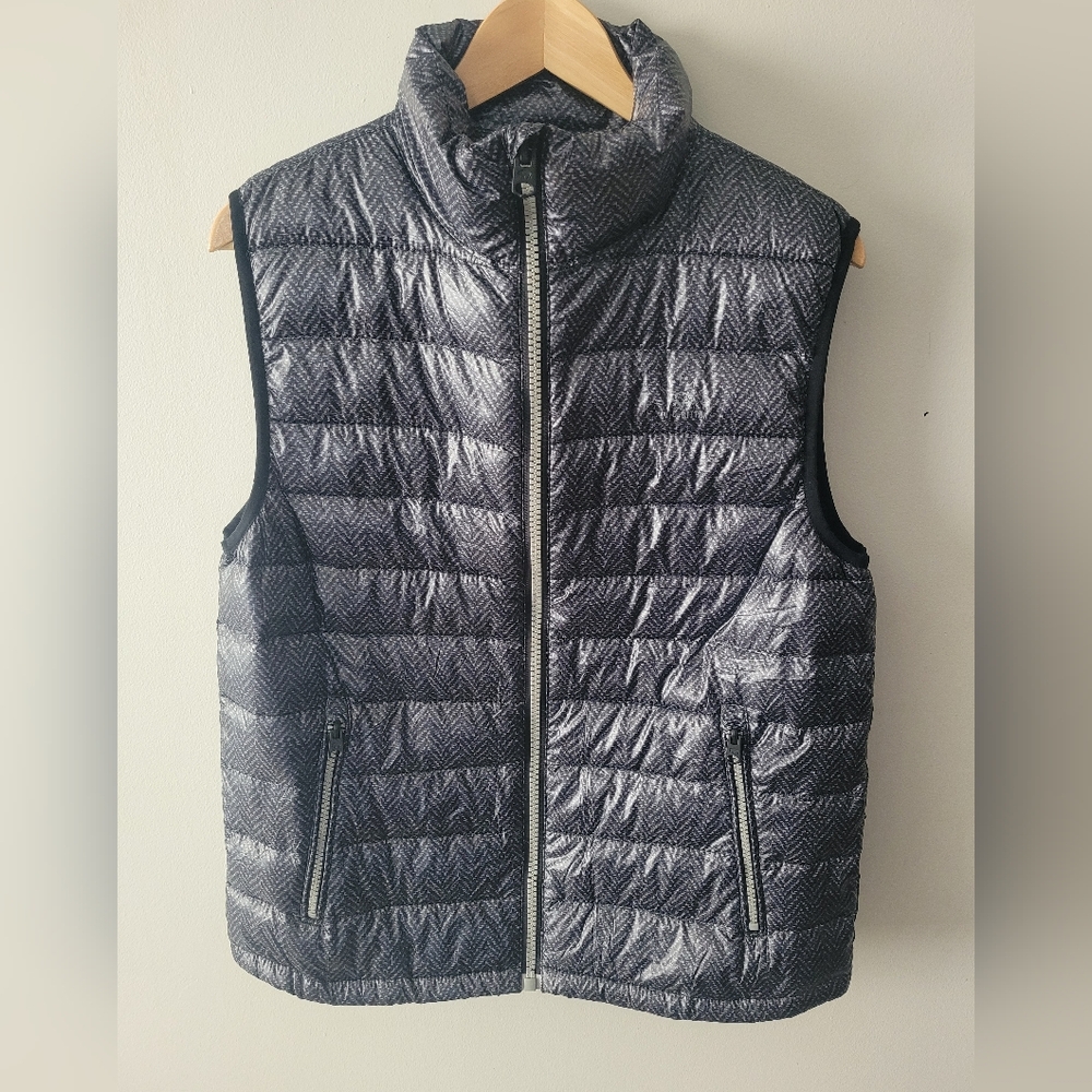 Buffalo David Bitton Down Puffer Vest, Medium, Black/Grey